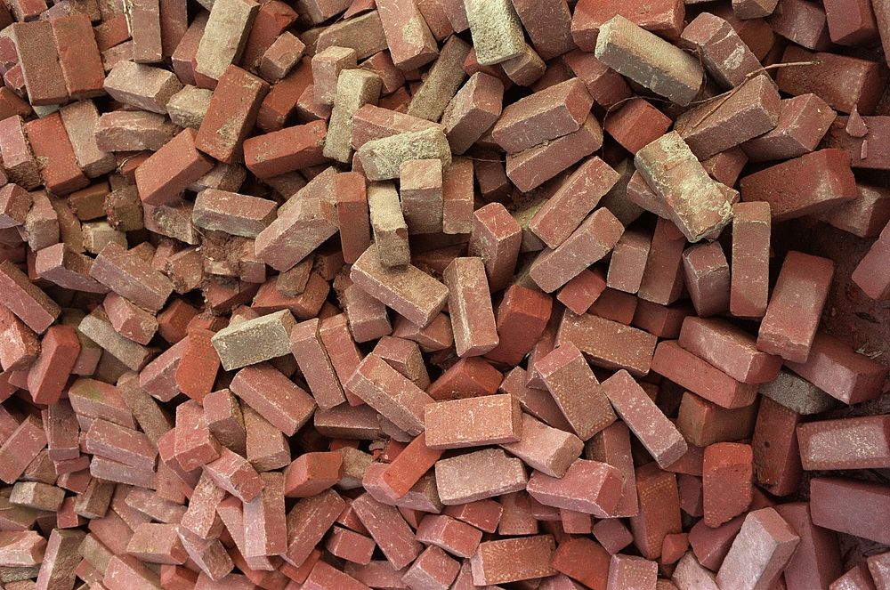 Free pile of bricks photo, public domain CC0 image.
