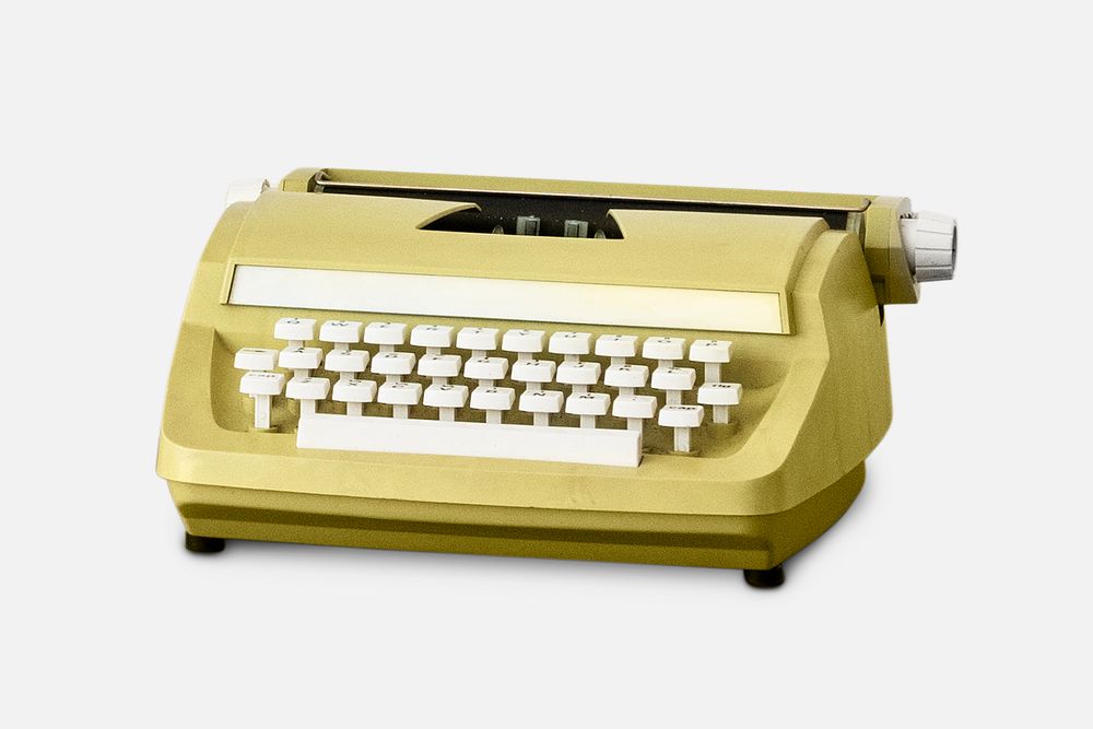 Vintage yellow typewriter mockup design resource 