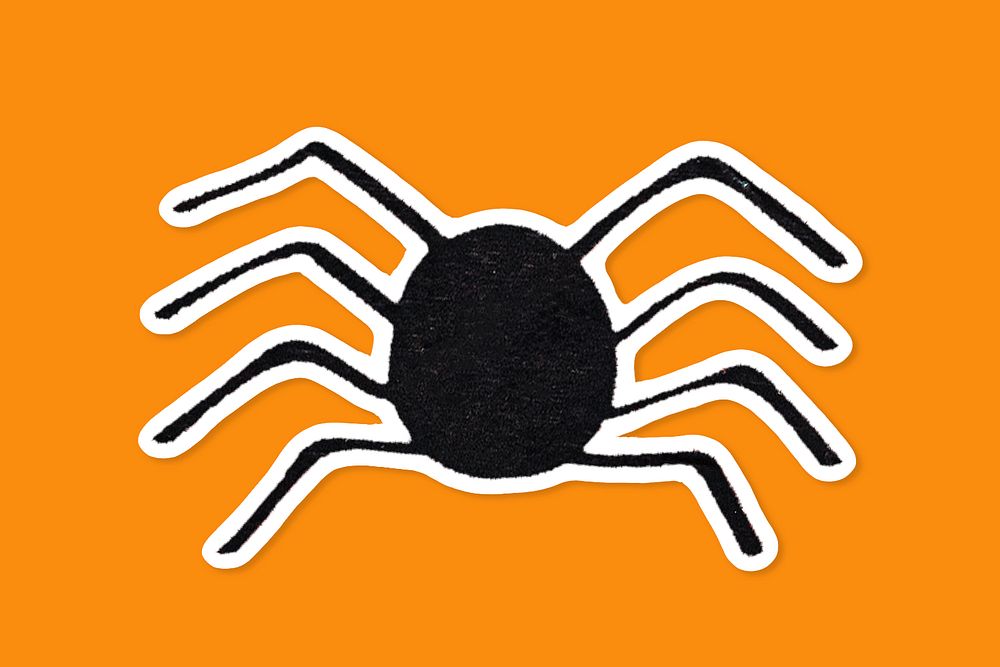 Halloween black spider sticker overlay design resource 