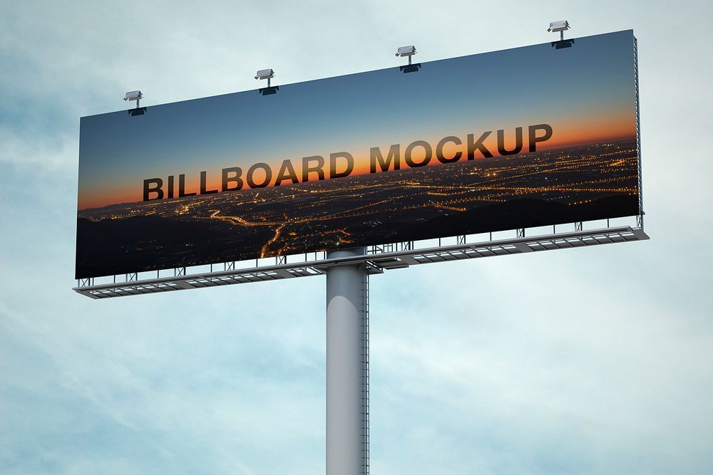 Billboard 3D mockup, business advertisement in realistic design psd