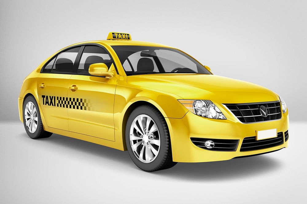 3D taxi, public transportation vehicle, realistic car design