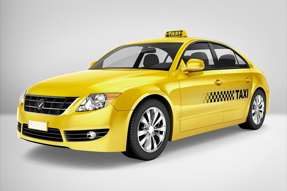 3D taxi, public transportation vehicle, realistic car design