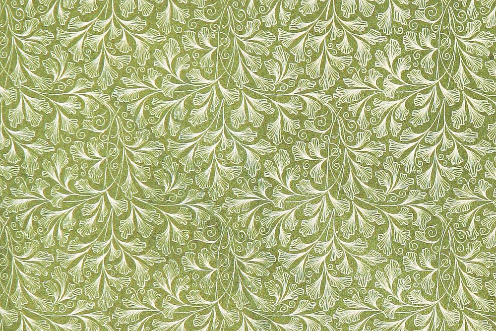 Green botanical pattern background. Remixed by rawpixel.