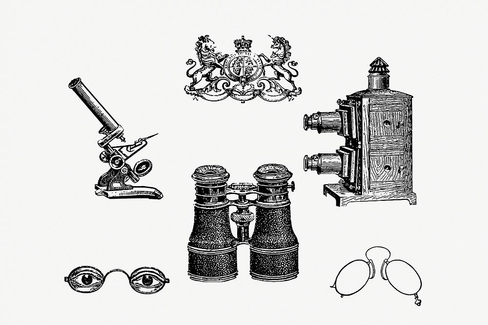 Vintage tools set decoration illustration