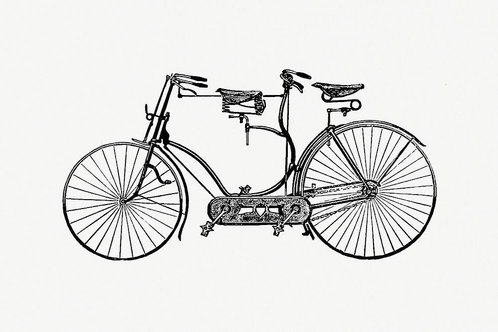 Tandem bicycle from Devia Hibernia, The Road and Route Guide for Ireland of the Royal Irish Constabulary. Compiled and…