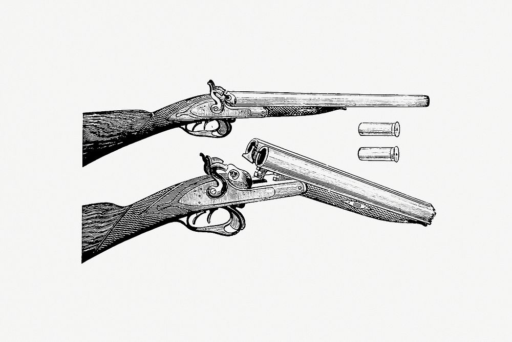 Vintage gun engraving illustration