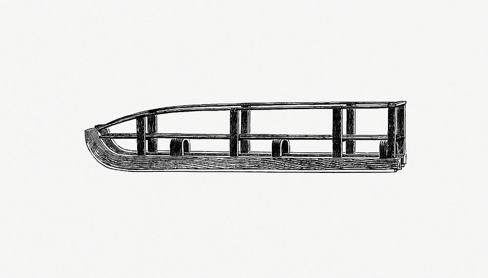 Drawing of a wooden sledge