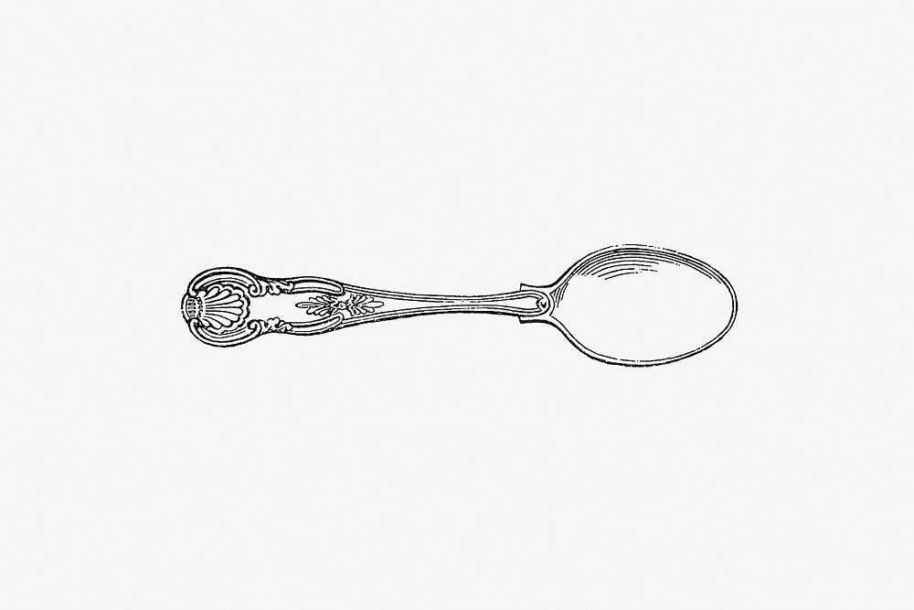 Silver spoon from Half Hours of English History (1851) published by Charles Knight. Original from the British Library.…