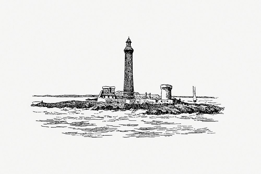 Lighthouse in Marseille from The Rivers of France. The Rhone Book Decorated With 168 Drawings by A. Chapon (1892). Original…