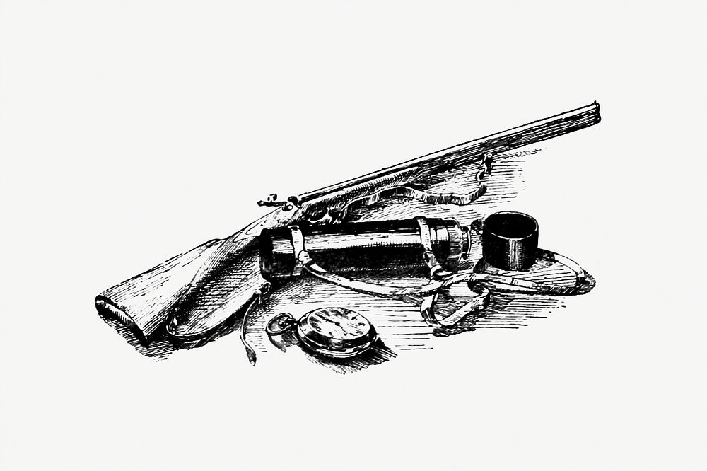 Gun from The Conquest of the Moon: a Story of the Bayouda illustration