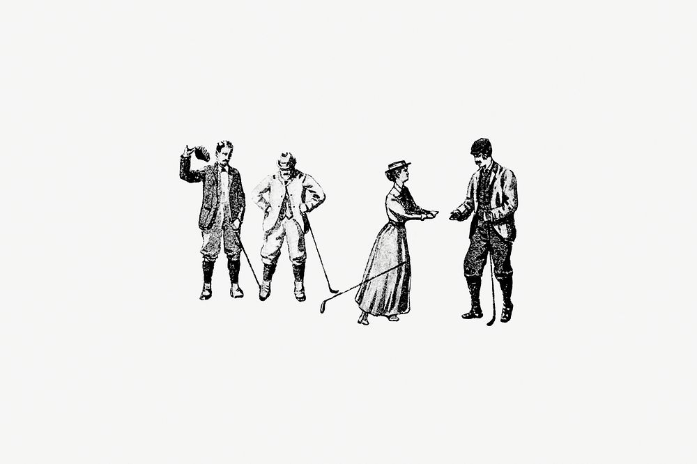 Vintage golfers from Won at the Last Hole. A Golfing Romance, Etc published by Cassell & Co. (1893). Original from the…