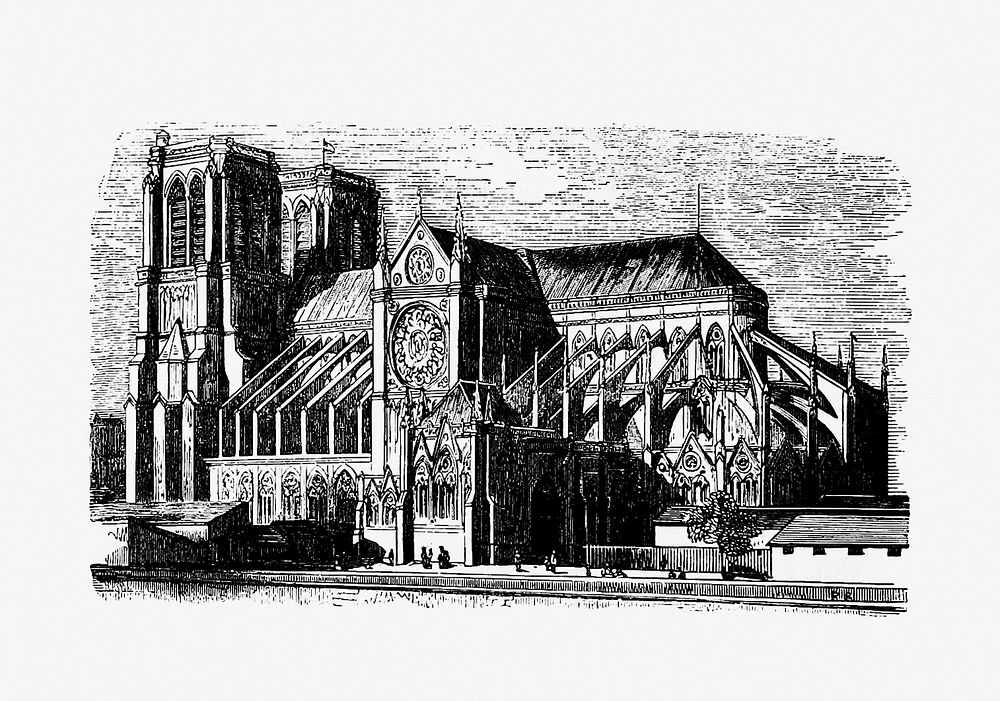 Drawing of a Notre-Dame building