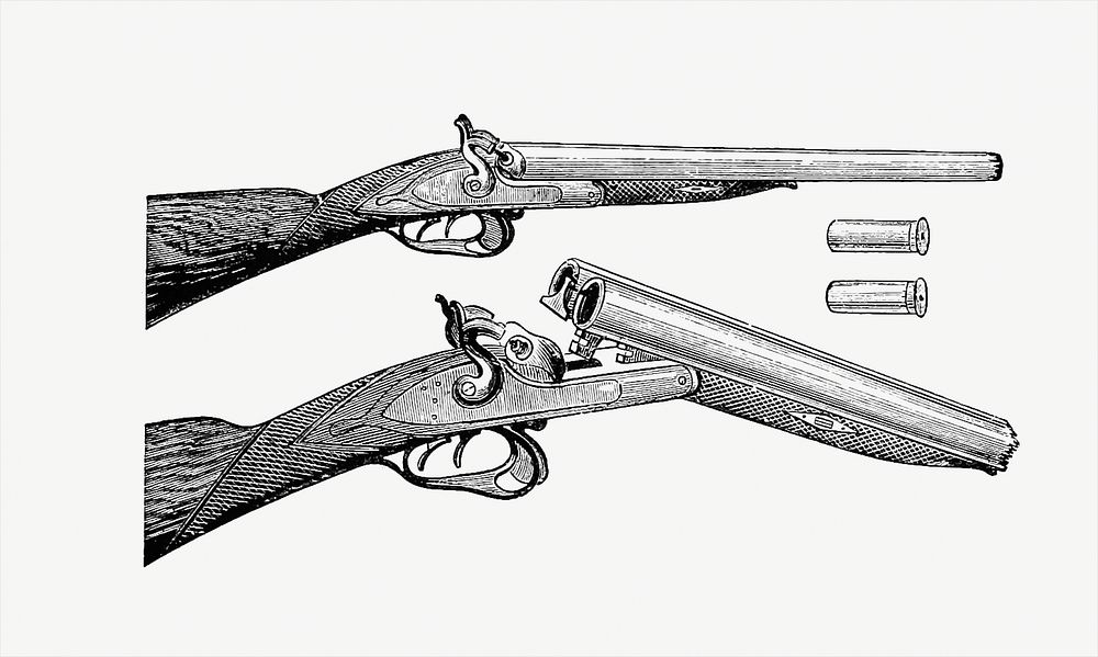 double barrel shotgun sketch