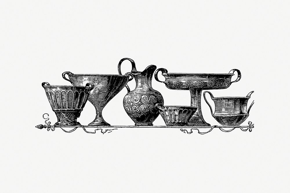 Drawing of a classic silverware