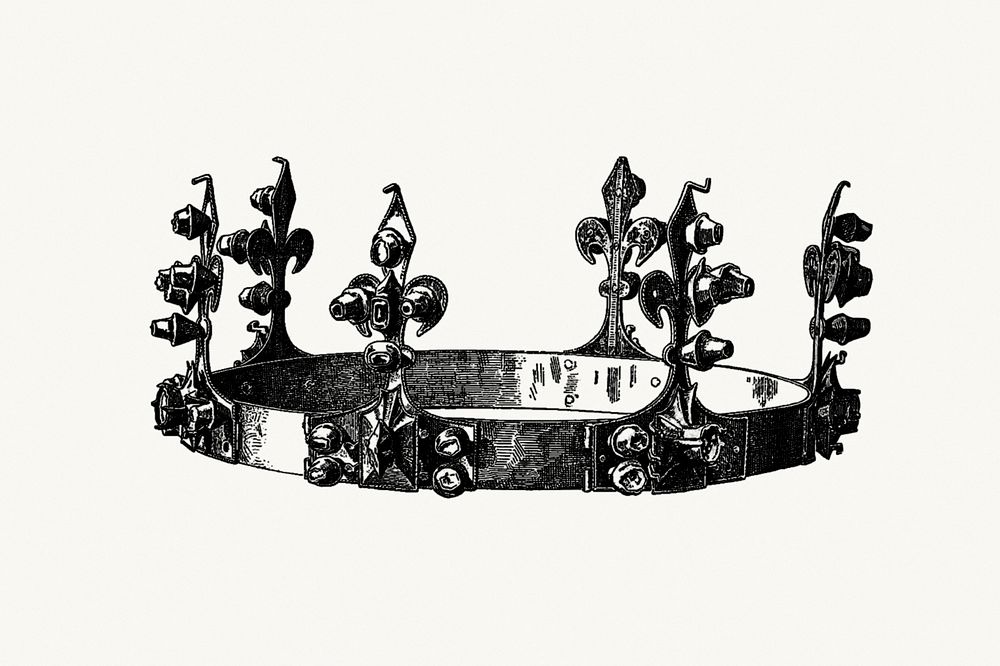 Royal crown from The Torten Of The Hungarian Nation. Edits Silagyi S (1895). Original from the British Library. Digitally…