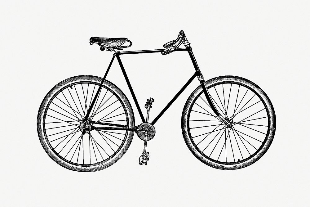 Vintage Victorian style bike engraving. Original from the British Library. Digitally enhanced by rawpixel.