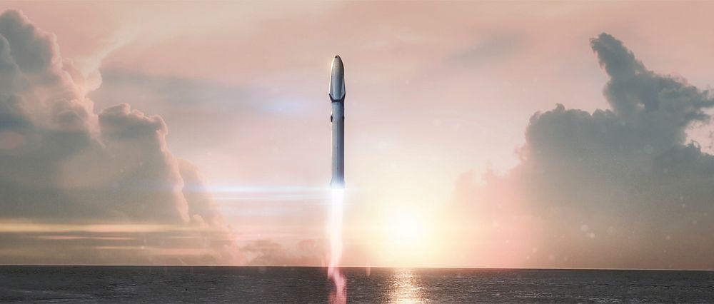 Interplanetary Transport System (2016). Original from Official SpaceX Photos. Digitally enhanced by rawpixel.
