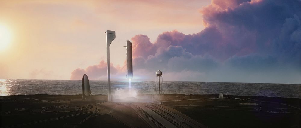 Interplanetary Transport System (2016). Original from Official SpaceX Photos. Digitally enhanced by rawpixel.