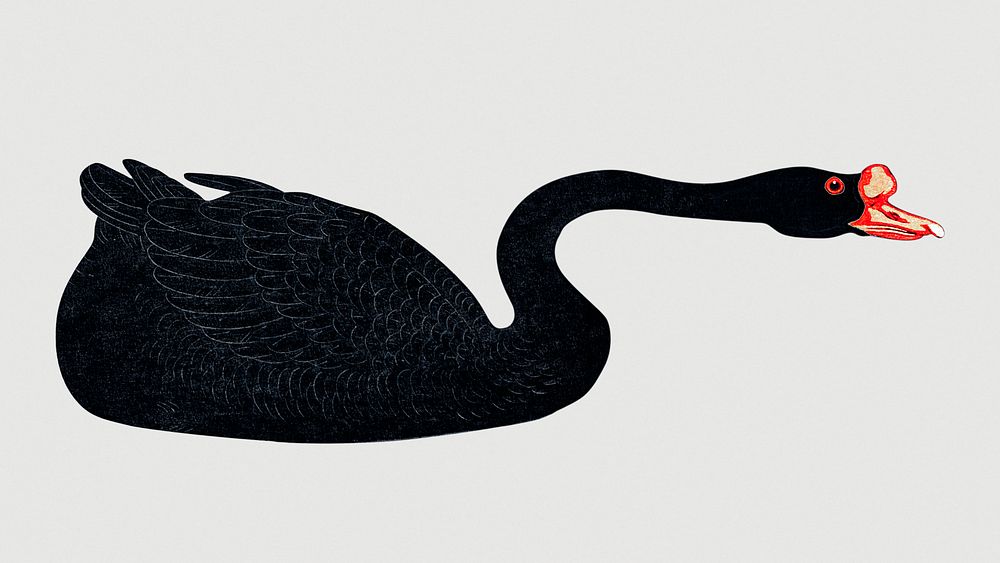 Black goose bird design element 