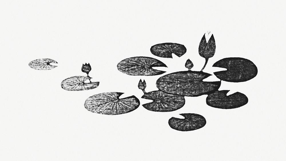 Golden lotus vintage illustration on off white background