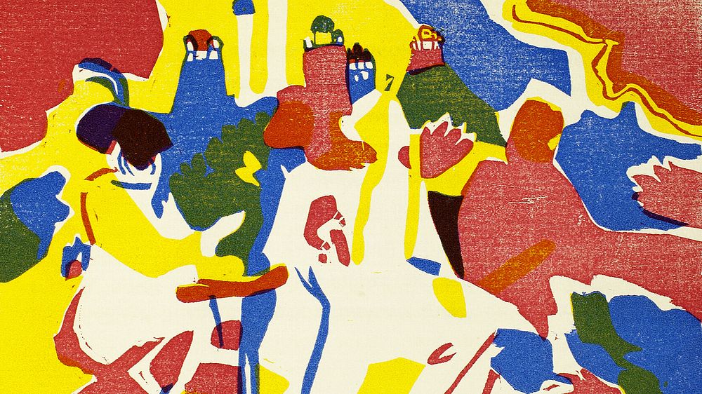 Kandinsky desktop wallpaper, abstract background, Kl&auml;nge famous painting