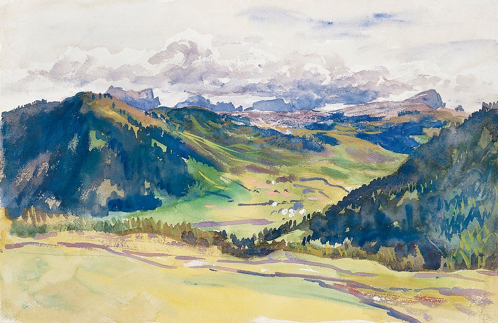 Open Valley, Dolomites (ca. 1913&ndash;1914) by John Singer Sargent. Original from The MET Museum. Digitally enhanced by…