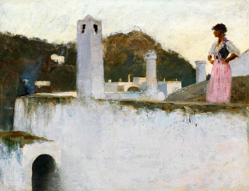View of Capri (ca. 1878) by John Singer Sargent. Original from Yale University Art Gallery. Digitally enhanced by rawpixel.
