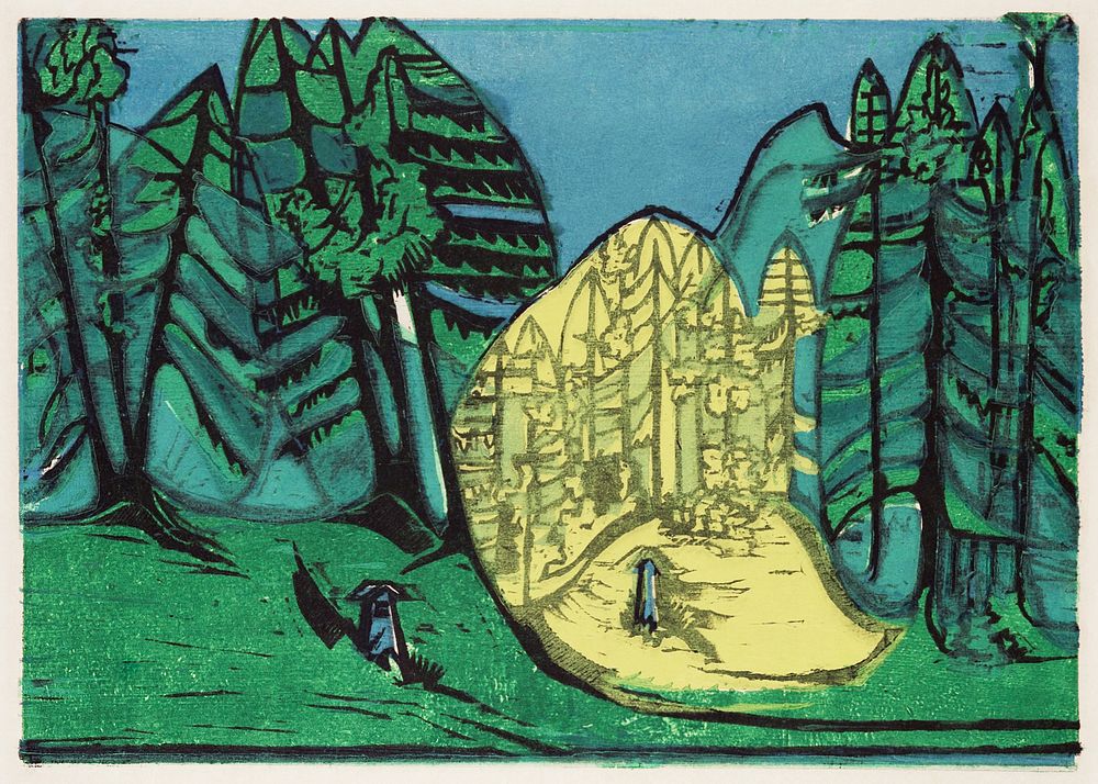 Cemetery in the Forest (1933) print in high resolution by Ernst Ludwig Kirchner. Original from The Detroit Institute of…