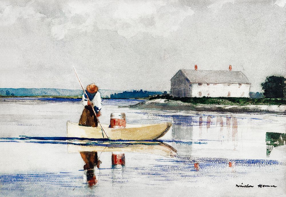 Spearing Eels in late 1800s by Winslow Homer. Original from The Cleveland Museum of Art. Digitally enhanced by rawpixel.
