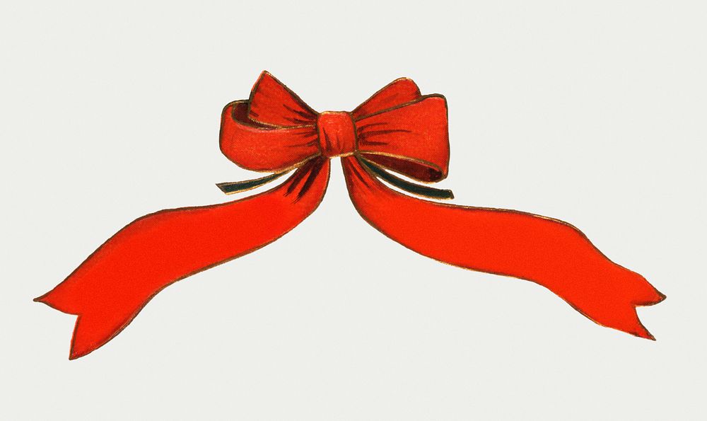 Red Christmas ribbons tied into a bow