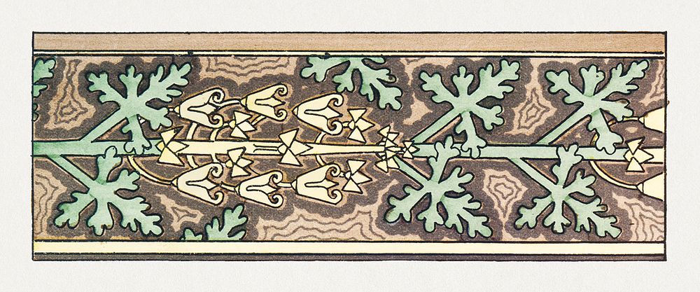 Art nouveau monkshood flower pattern design resource