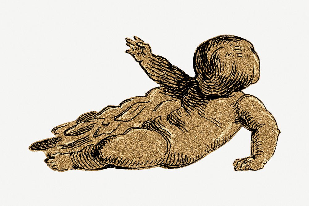 Gold cherub illustration