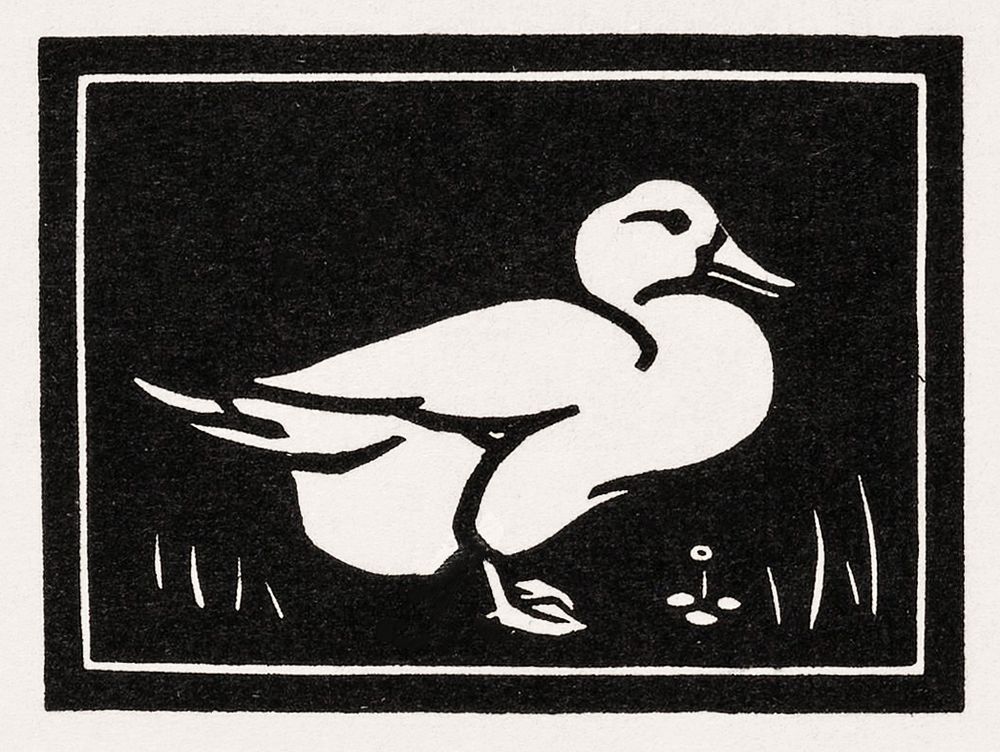 Duck (1923-1924) by Julie de Graag (1877-1924). Original from The Rijksmuseum. Digitally enhanced by rawpixel.