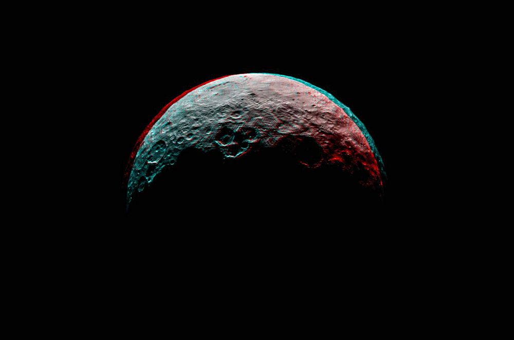 This anaglyph of Ceres is part of a sequence of images taken by NASA's Dawn spacecraft. Original from NASA. Digitally…