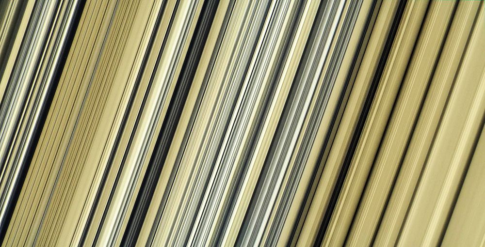 Highest-resolution color images of any part of Saturn's rings, to date, showing a portion of the inner-central part of the…