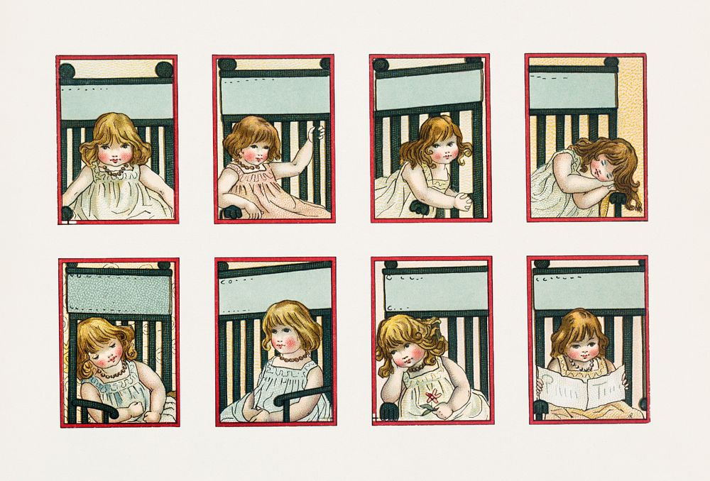 Christmas Card Depicting Girls (1865&ndash;1899) by L. Prang & Co. Original from The New York Public Library. Digitally…