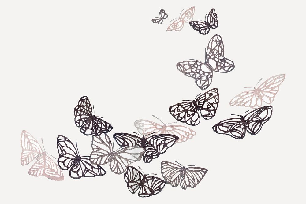 Butterfly collage element, woodblock print, vintage illustration vector