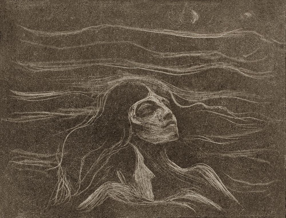 On the Waves of Love (1896) by Edvard Munch. Original from The Art Institute of Chicago. Digitally enhanced by rawpixel.
