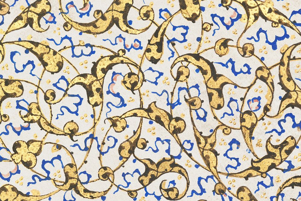 Ottoman decorative psd pattern luxury background, remixed from original artwork by Sultan Süleiman the Magnificent