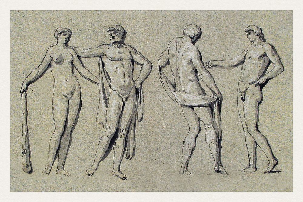 Group of Nude Figures (18th century) by Anonymous. Original from The MET museum. Digitally enhanced by rawpixel.
