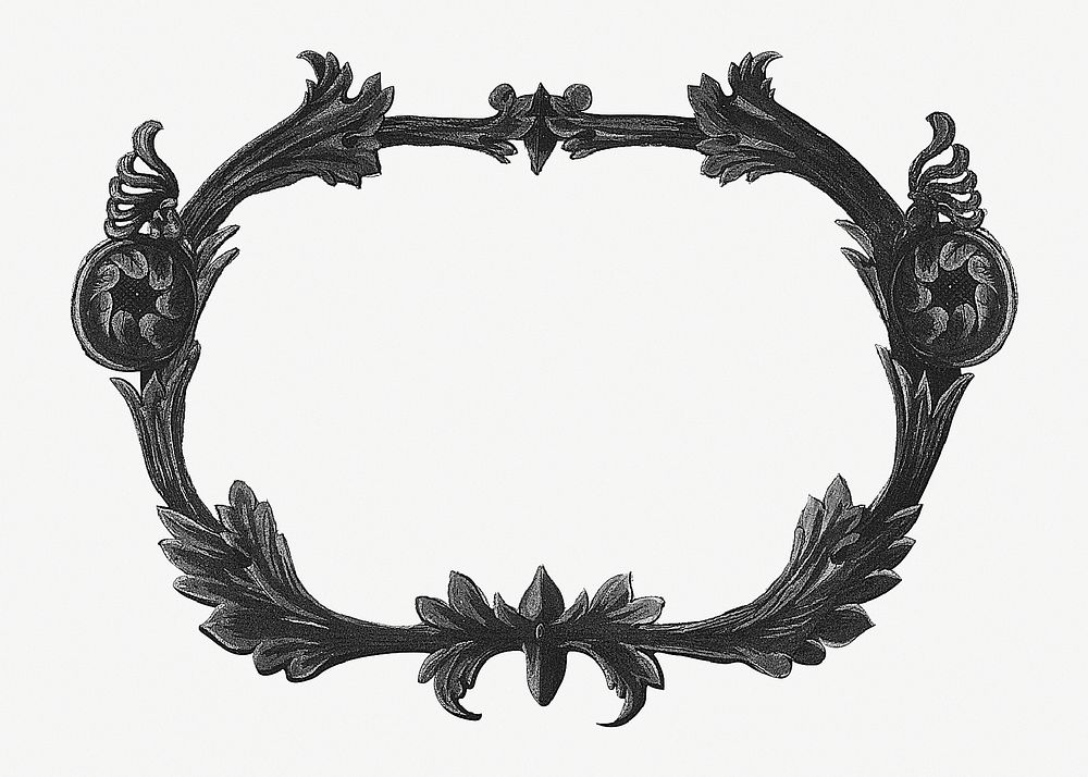 Vintage ornament metal frame background design element