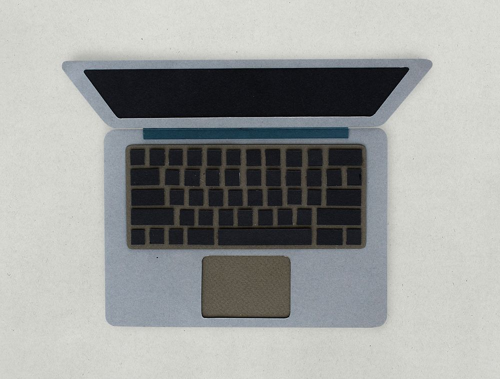 Paper craft design of computer laptop icon