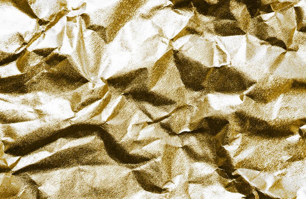 Close up of a golden crumpled paper