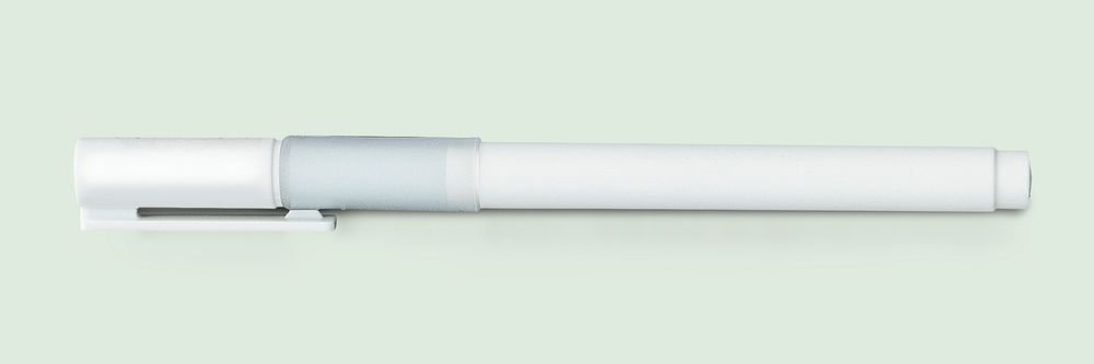 White pen isolated on gray background