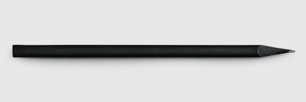 Black wooden pencil on gray background