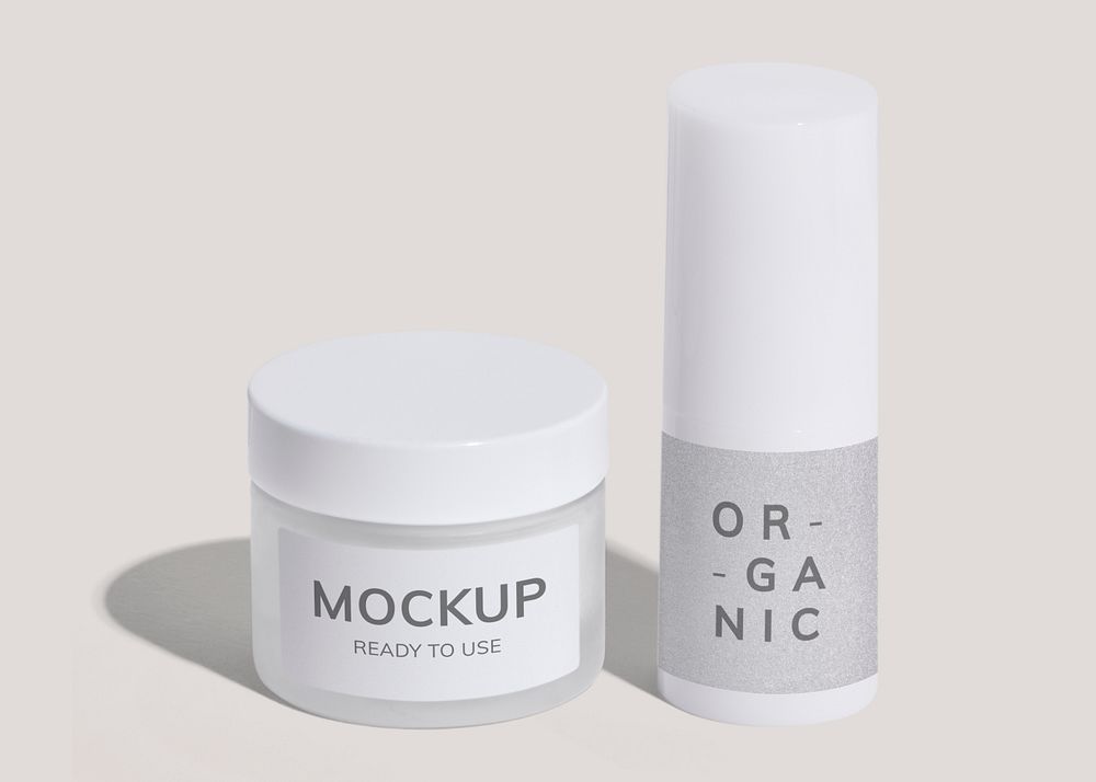 Set of white package mockups for skin care