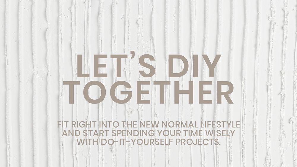 Textured blog banner template psd with let's DIY together text