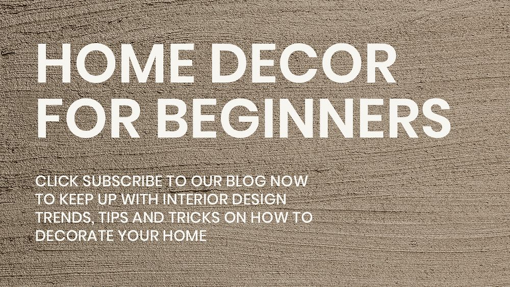 Textured blog banner template psd with home decor for beginners text