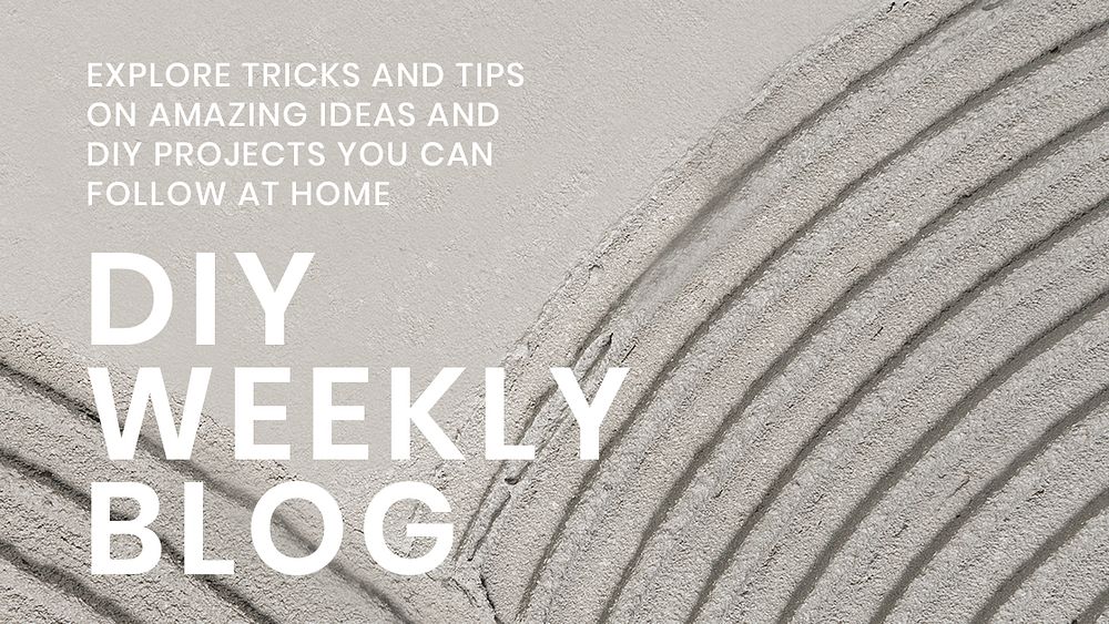 Textured blog banner template psd with DIY weekly blog text