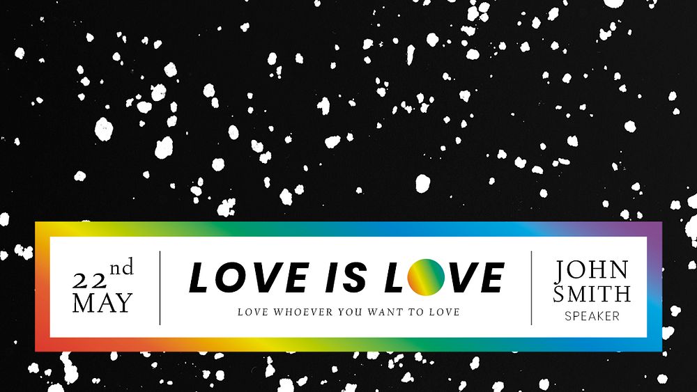 LGBTQ template psd with love is love quote for blog banner